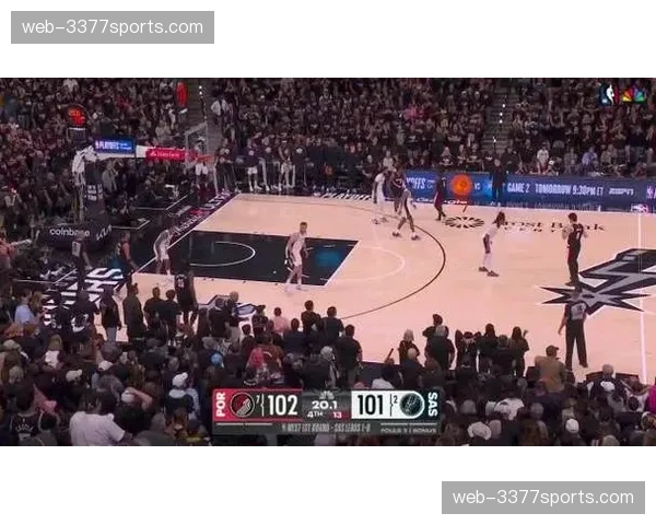 开拓者106-103客场击败马刺，系列赛战成1-1平